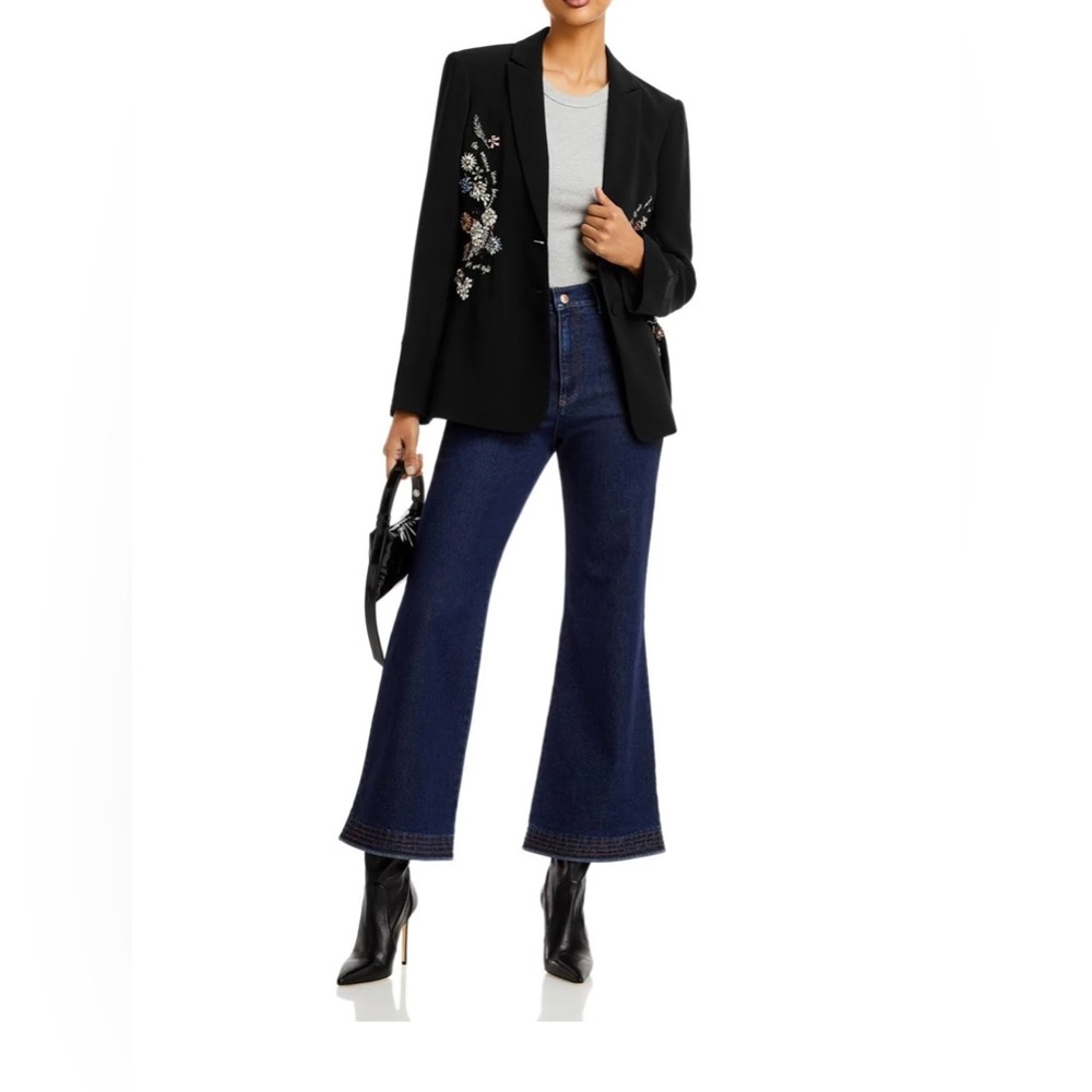 CINQ À SEPT NWT Designer Ivy Garden Cheyenne Black Blazer Size 6